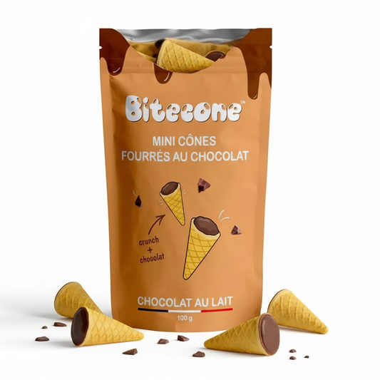 Bitecone – Mini Cônes Fourrés au Chocolat au Lait