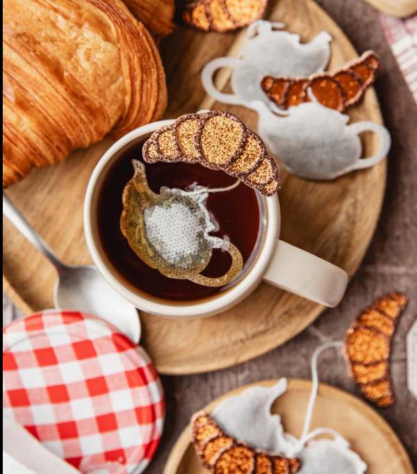 Sachets personnalisés « Théière / Lune » x5 – Thé Noir Caramel