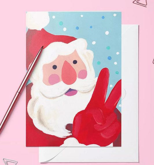 Carte pliée – Selfie du Père Noël