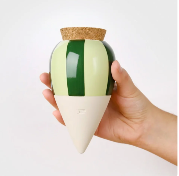 Olla hydratante – Rayé Vert foncé et Vert clair