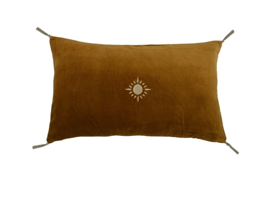 Coussin en velours - Soleil