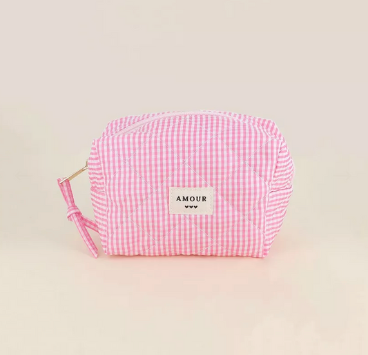 Petite trousse AMOUR - Vichy rose