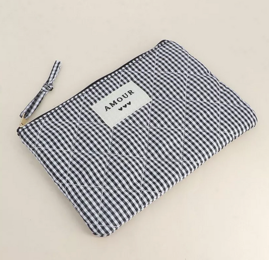 Pochette Amour - Vichy noir