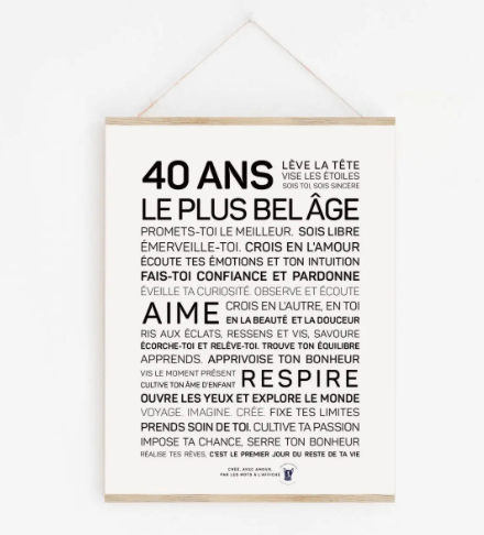 Affiche 40 ans - MINI A6 10.5 x 14.8 mm