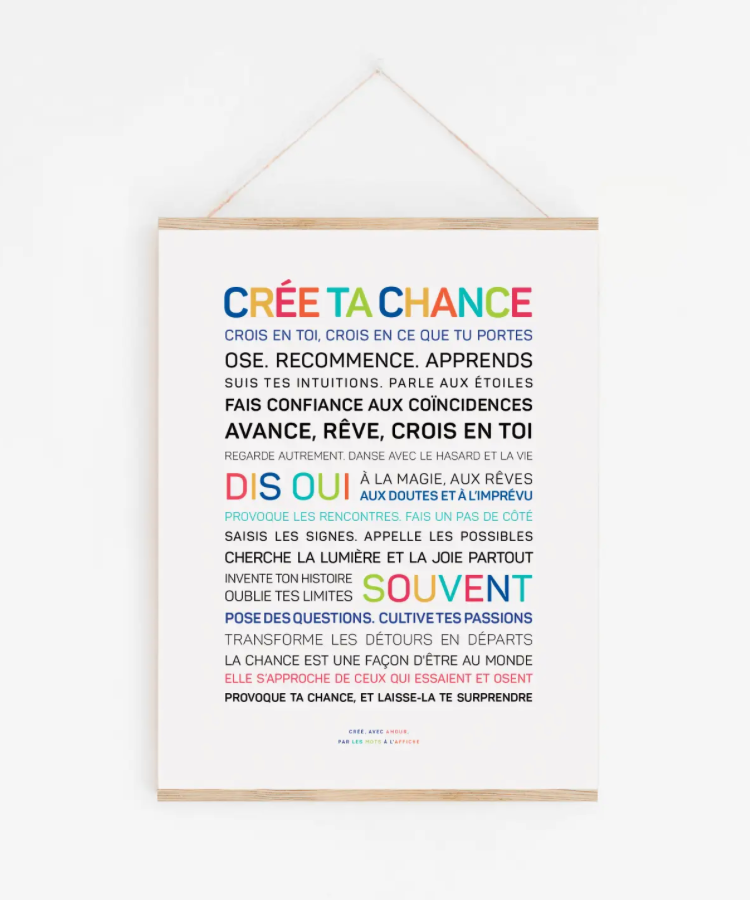 Affiche Crée ta chance - couleurs