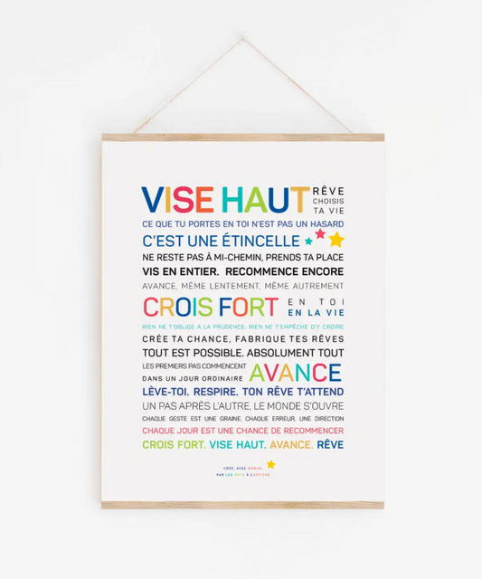 Affiche Vise haut - couleurs