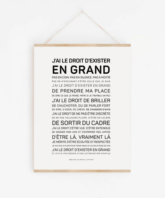 Affiche Exister en grand