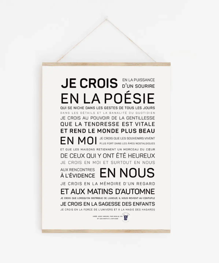Affiche Je crois en la poésie