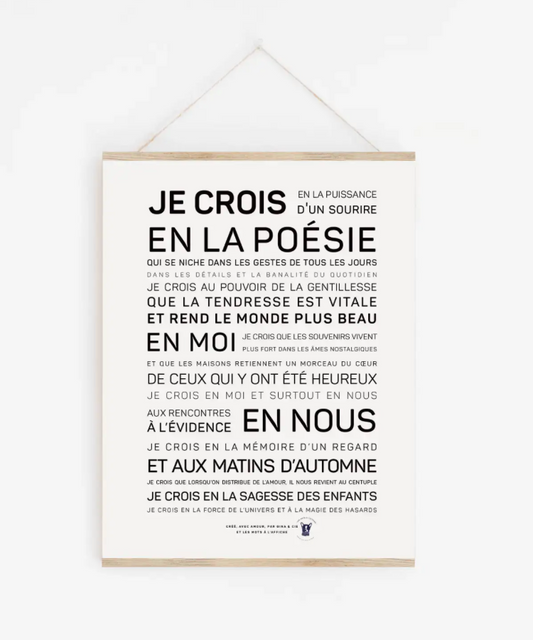 Affiche Je crois en la poésie