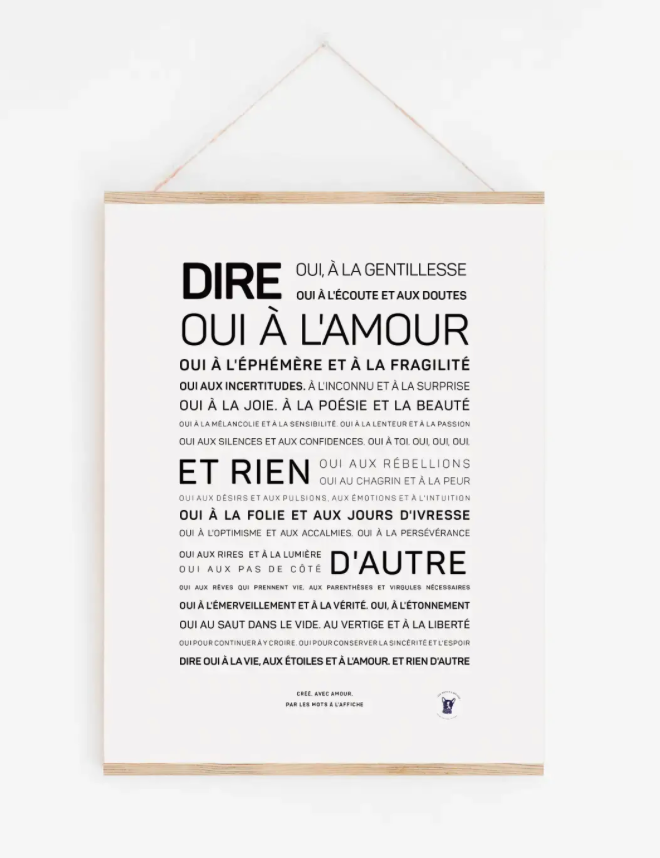 Affiche Dire oui à l'amour