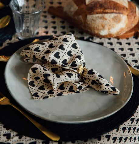 Serviette les coeurs carbone