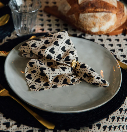 Serviette les coeurs carbone