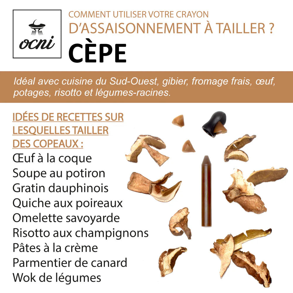 Crayon d’assaisonnement Cèpe – Coffret avec taille-crayon – OCNI