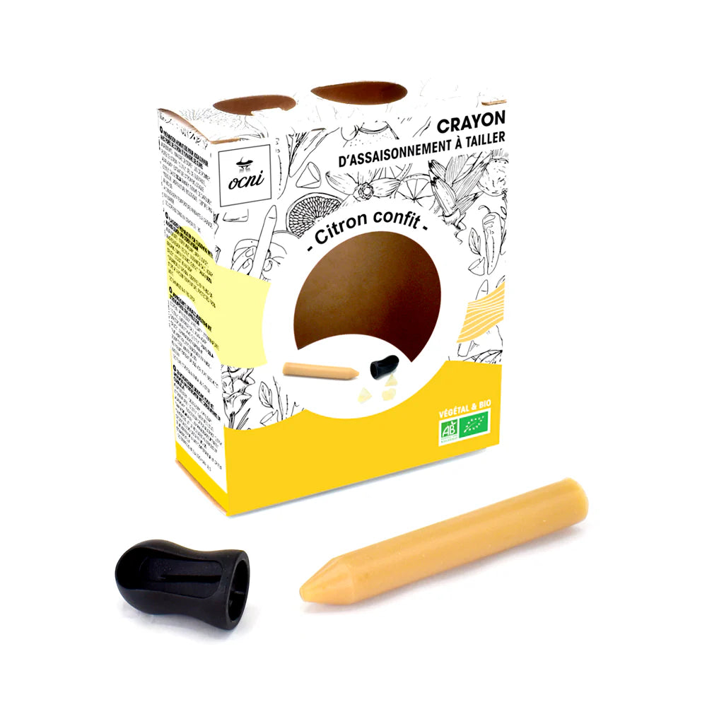 Crayon d’assaisonnement Citron confit – Coffret avec taille-crayon – OCNI
