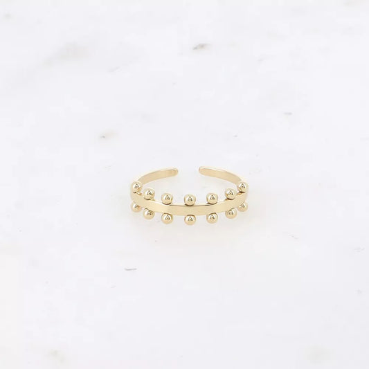 Bague lisse et boules (Doré)