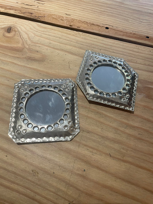 Mini miroir marocain argenté