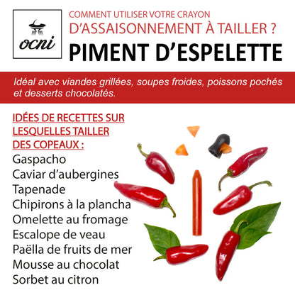 Crayon d’assaisonnement Piment d'Espelette – Coffret avec taille-crayon – OCNI