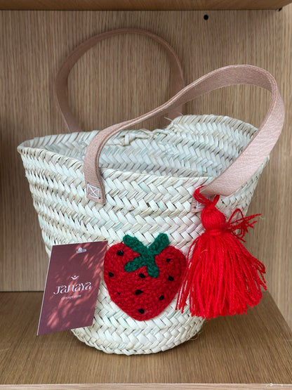 Petit panier brodé artisanal fruits