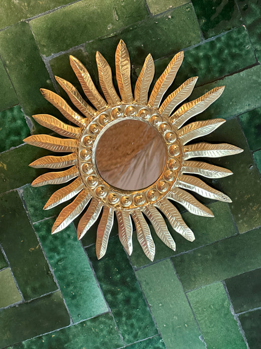 Grand miroir soleil - Laiton