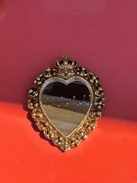 Ex‑Voto doré avec couronne – décoration murale - 14,7 x 19,2 cm