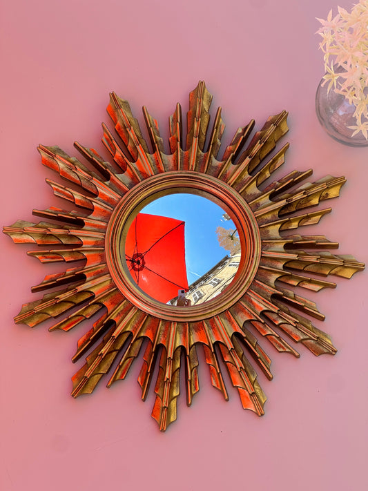 Miroir convexe doré hélios