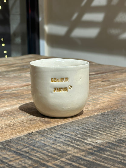 Céramiques Artisanales - Tasses en Grès Blanc