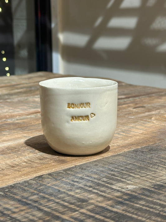 Céramiques Artisanales - Tasses en Grès Blanc