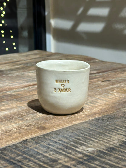 Céramiques Artisanales - Tasses en Grès Blanc