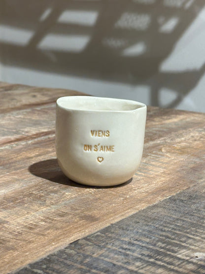 Céramiques Artisanales - Tasses en Grès Blanc