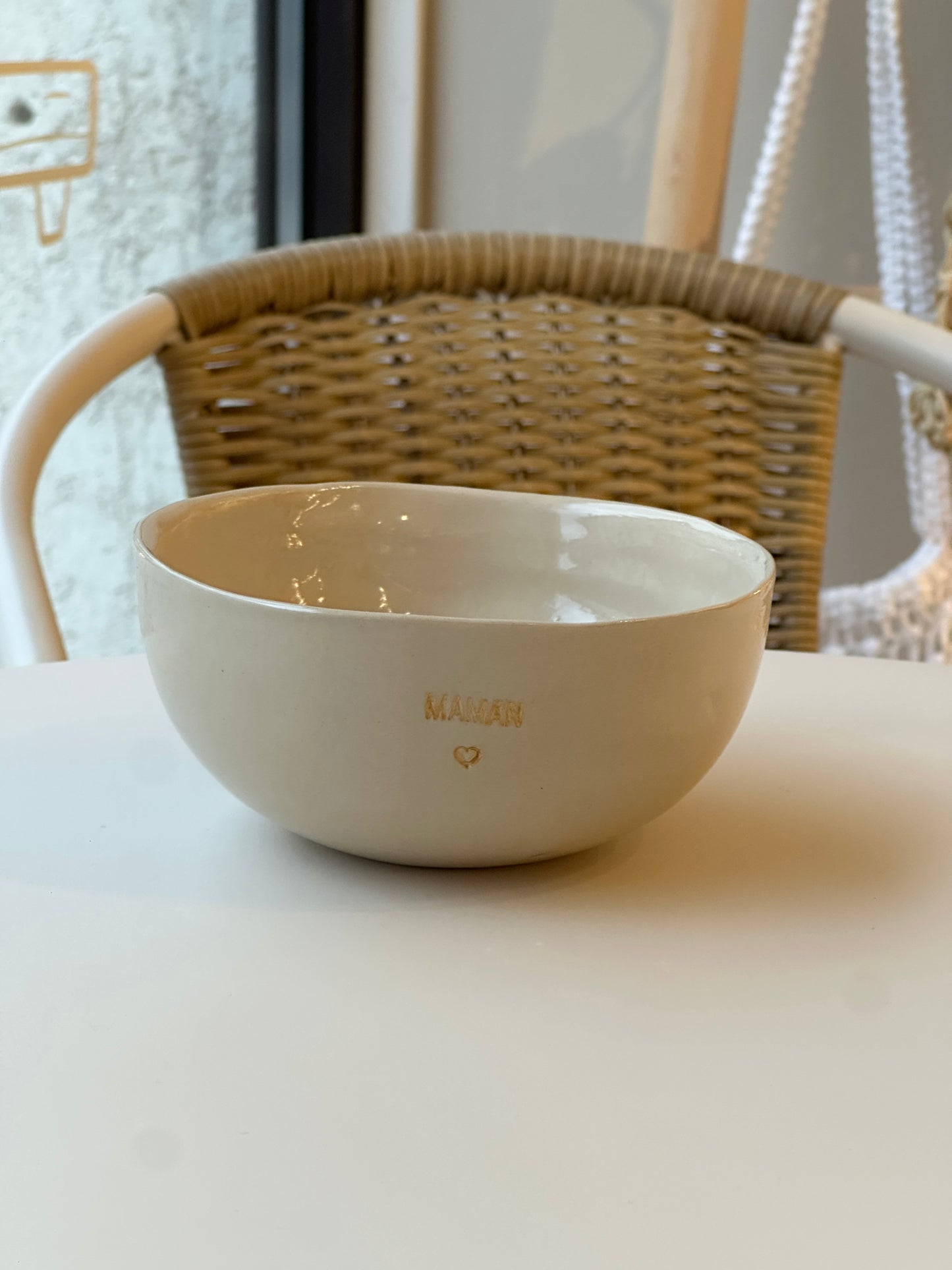 Céramiques Artisanales - Bol en grès blanc