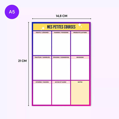 Bloc-notes Liste de Courses – A5