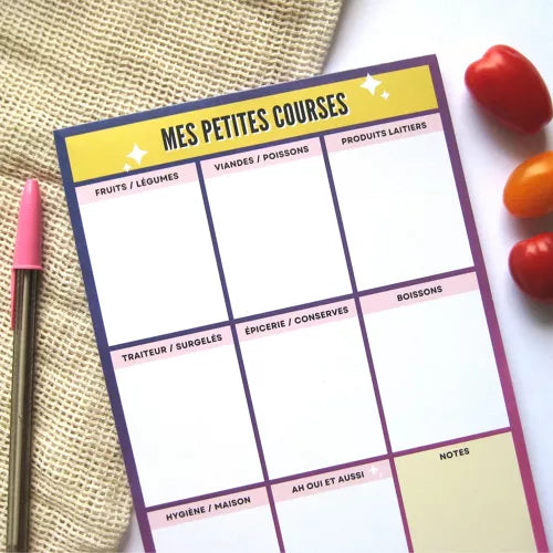 Bloc-notes Liste de Courses – A5