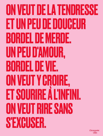 Poster Mantra n°2 rose et rouge – 50 × 70 cm – vue 2