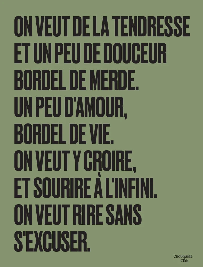 Poster Mantra n°2 kaki et noir – 50 × 70 cm – vue 2