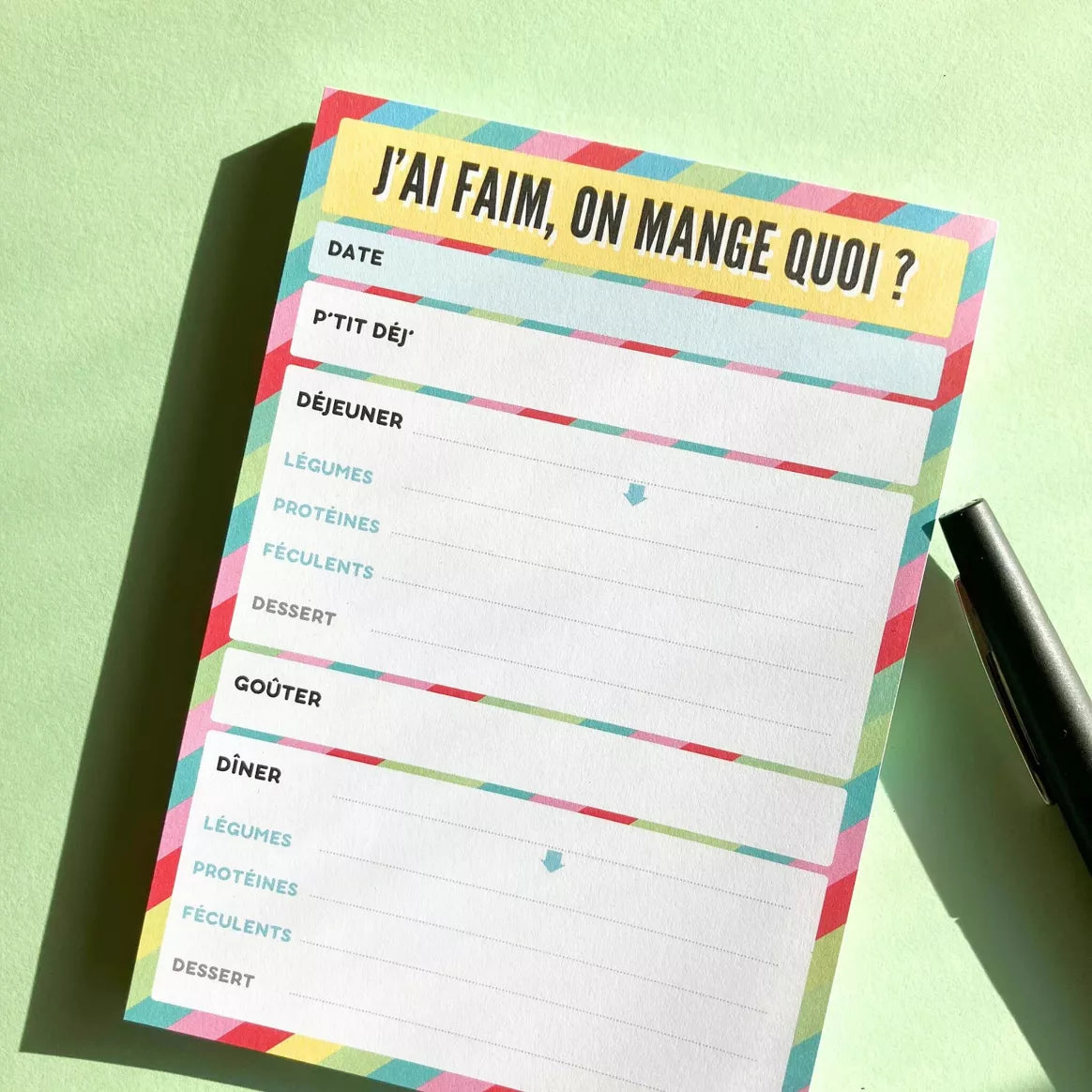 Planificateur Quotidien de Repas A6 – Organise Tes Repas Facilement TDAH TSA 🍕