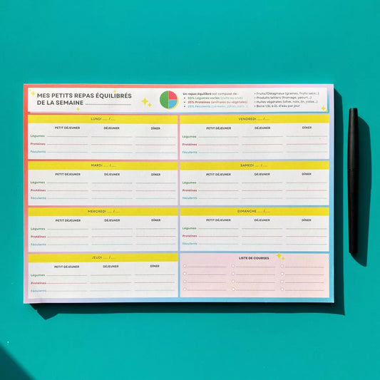 Planificateur de Repas A4 – Simplifie la Préparation de Tes Repas !🍴