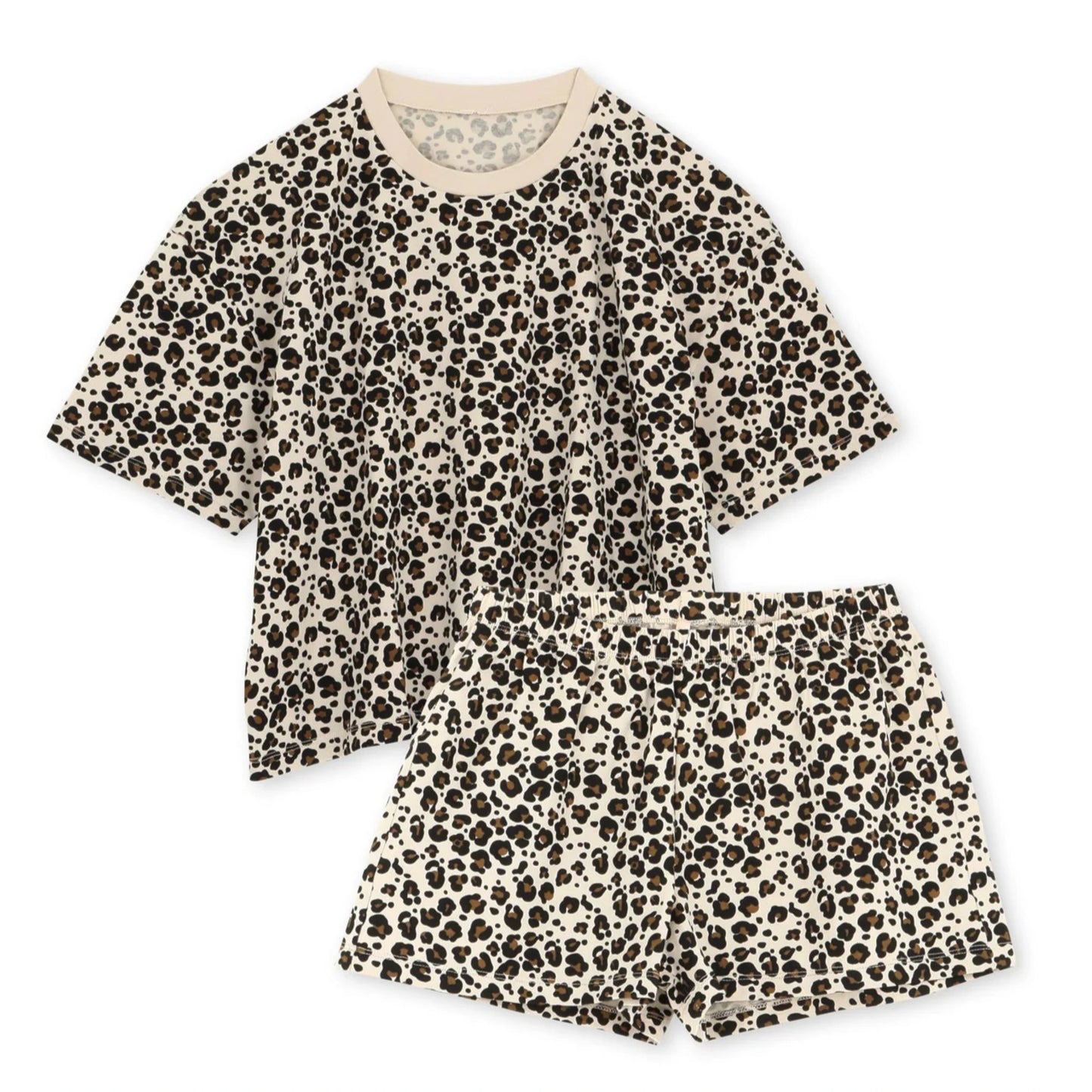 Pyjama Coton Bio – Léopard Beige