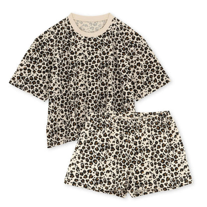 Pyjama Coton Bio – Léopard Beige