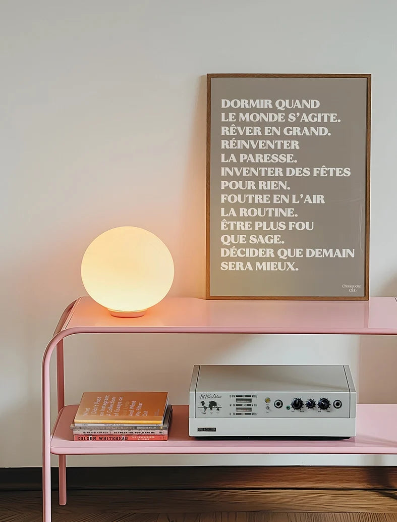 Poster Mantra n°5 Rêver en grand beige – A2 – mise en situation