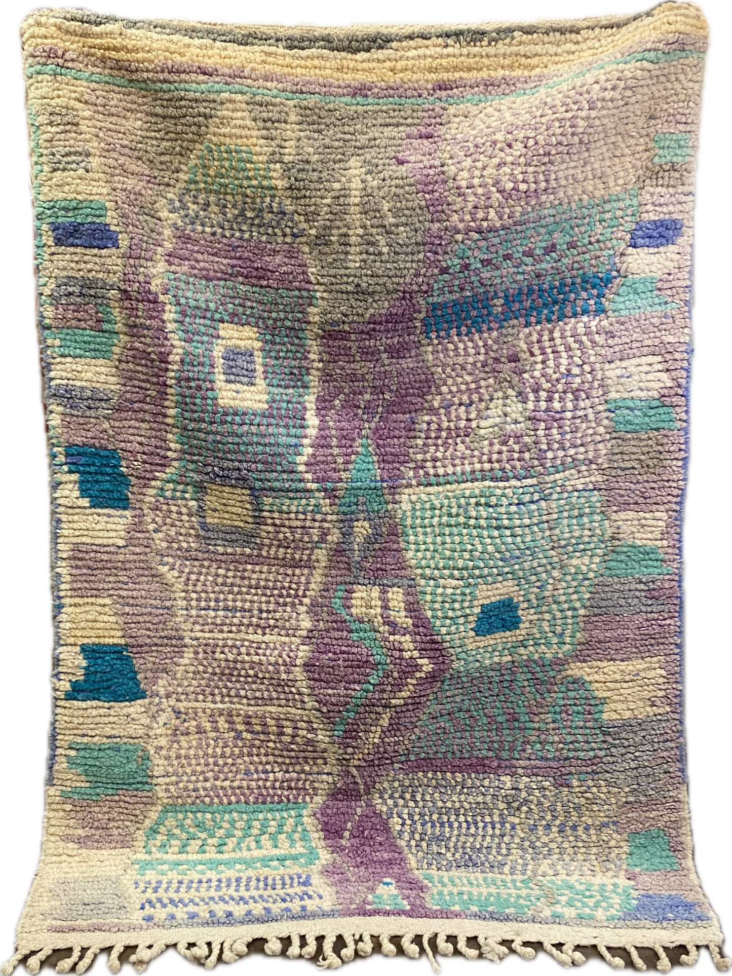 Tapis berbère coloré - Tapis Boujaad  violet et bleu (170 cm X106 cm)