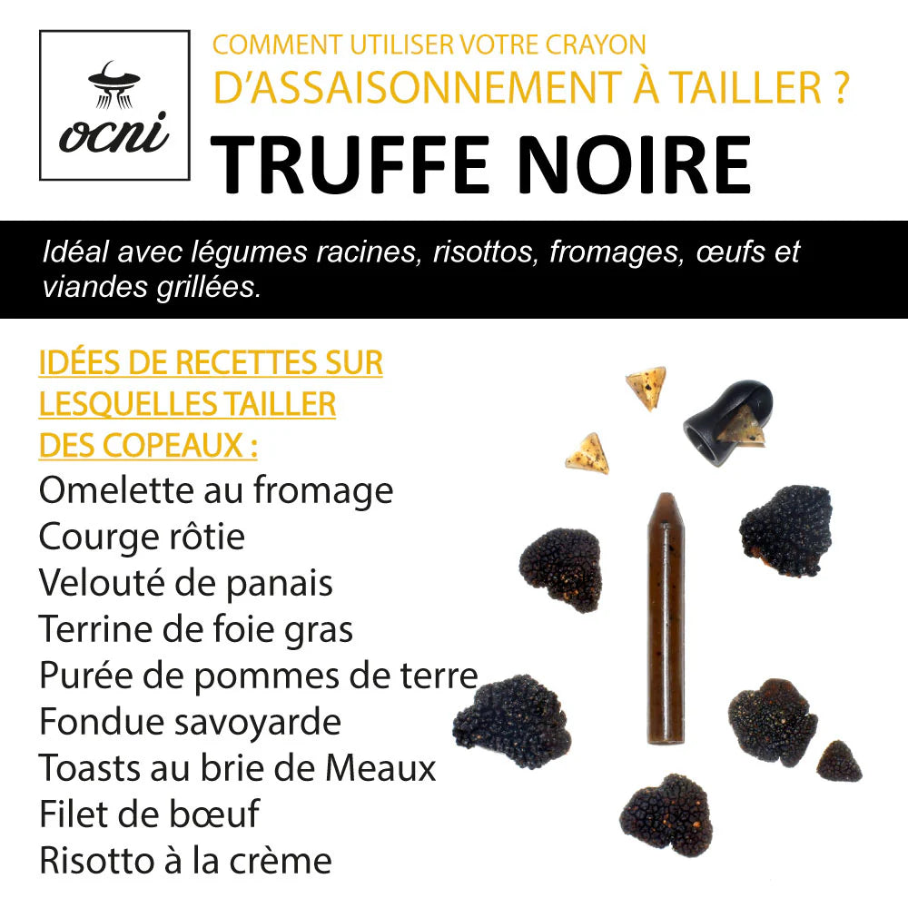 Crayon d’assaisonnement Truffe noire – Coffret avec taille-crayon – OCNI