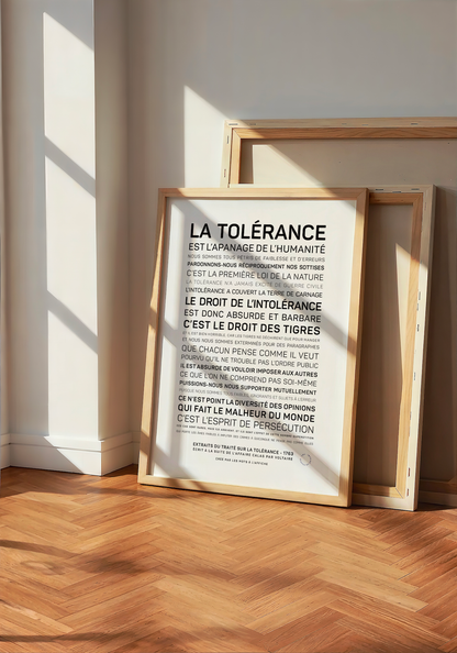 Affiche La tolérance: MINI A6 10.5 x 14.8 mm