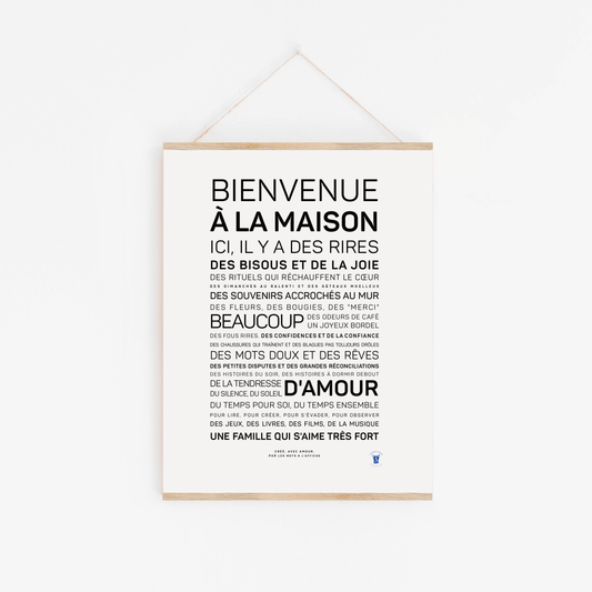 Affiche Bienvenue à la maison: A4 21 x 29.7 mm