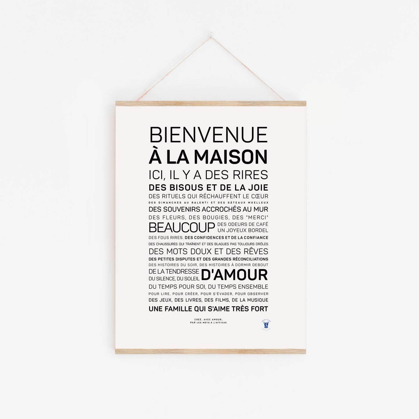 Affiche Bienvenue à la maison: MINI A6 10.5 x 14.8 mm