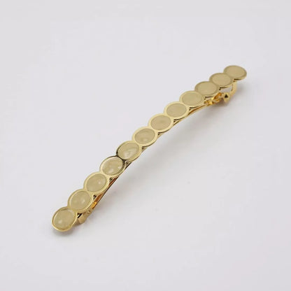 Barrette Constance champagne – Émaillée à la main – Dorure or fin 24k – Gypso
