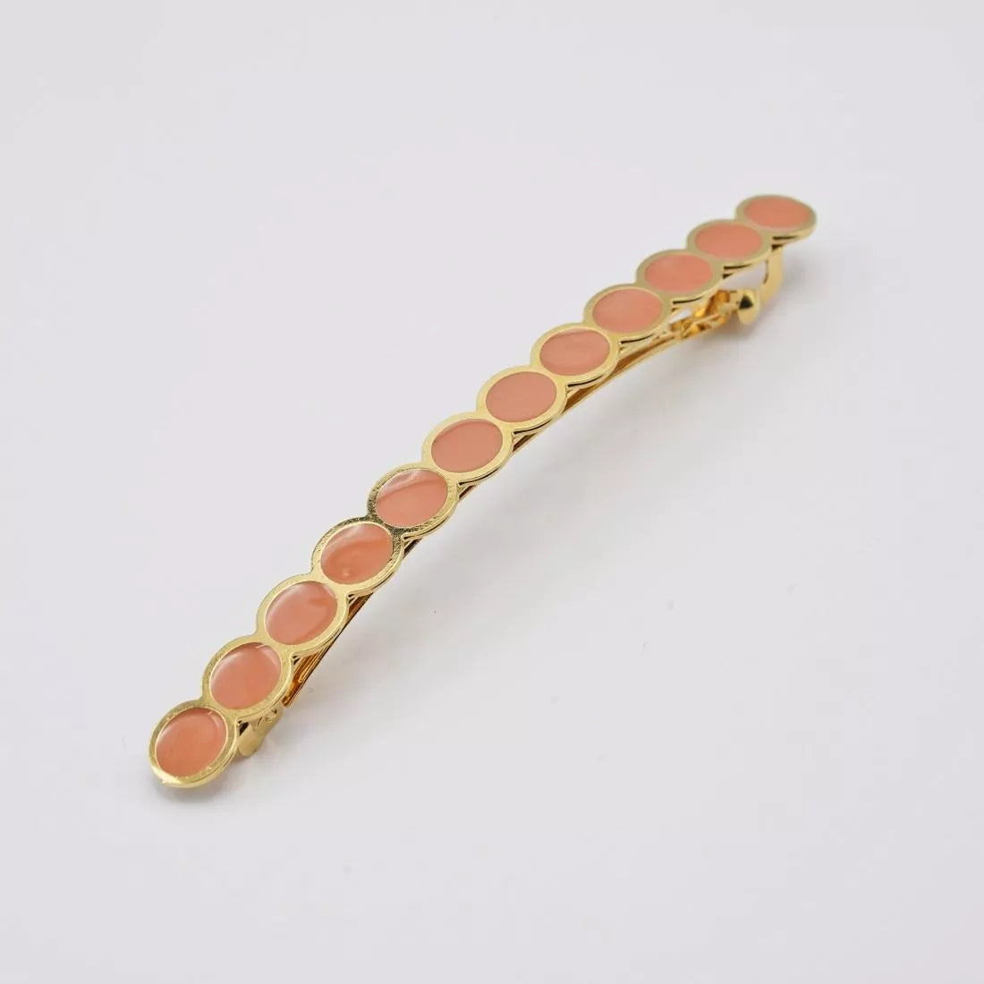 Barrette Constance terracotta – Émaillée à la main – Dorure or fin 24k – Gypso
