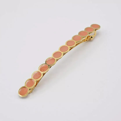 Barrette Constance terracotta – Émaillée à la main – Dorure or fin 24k – Gypso