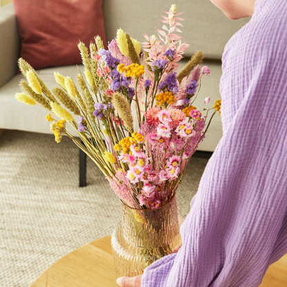 Bouquet printanier de fleurs séchées - Bouquet de champs - Blossom Lilas