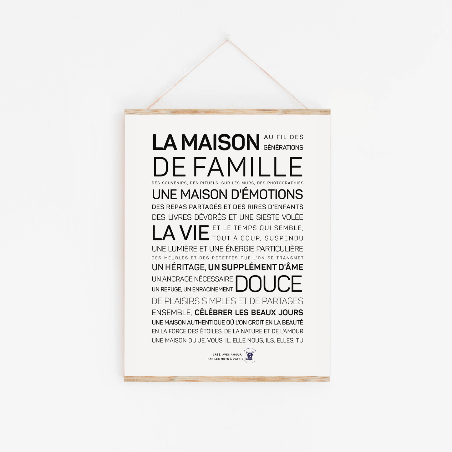 Affiche Maison de famille: A4 21 x 29.7 mm
