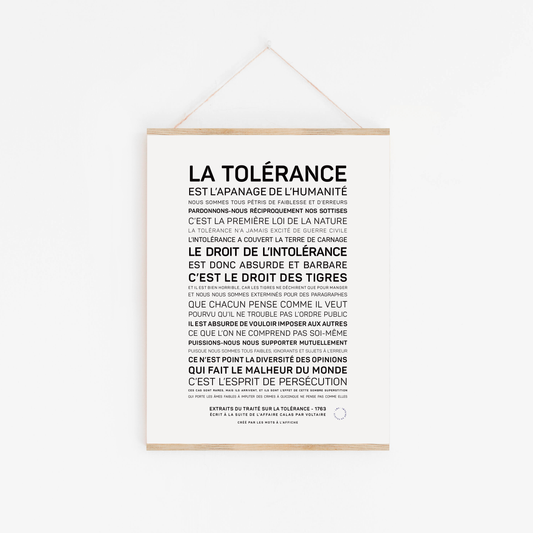 Affiche La tolérance: MINI A6 10.5 x 14.8 mm